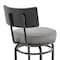 Armen Living Rees Swivel Counter or Bar Stool in Black Finish with Gray Faux Leather 840254333604 - alternate 5
